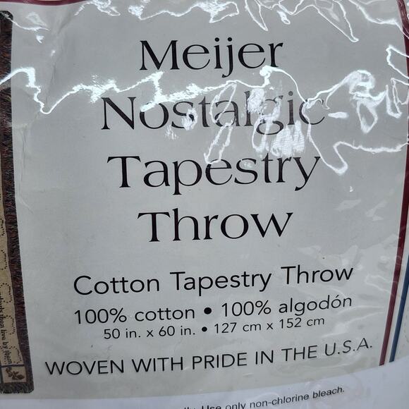New Meijer Grocery Store Retirement Cotton Throw Blanket Tapestry 60x52 - Picture 6 of 6